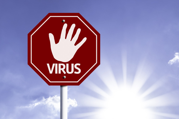 Zatykać wirus czerwony znak - Zdjęcie, obraz