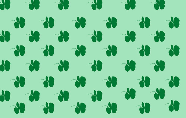 Збірка візерункових тіней листки рослини зелений колір (Oxalis corniculata L) Ізольований на пастельних цианських фонах. Щасливий лист. Щасливого дня Патріка, Topview - Фото, зображення