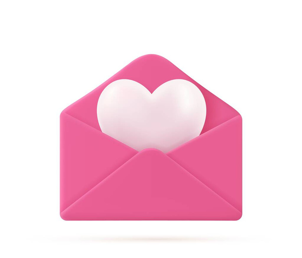 love heart in letter message - Vector, afbeelding
