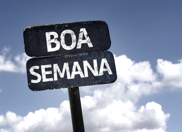 Знак "Хорошая неделя" (на португальском)
 - Фото, изображение