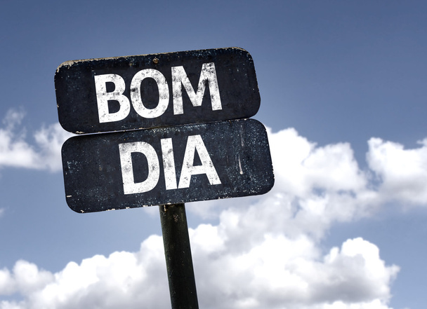 "Bom Dia "(En portugués - Buenos días) signo
 - Foto, Imagen