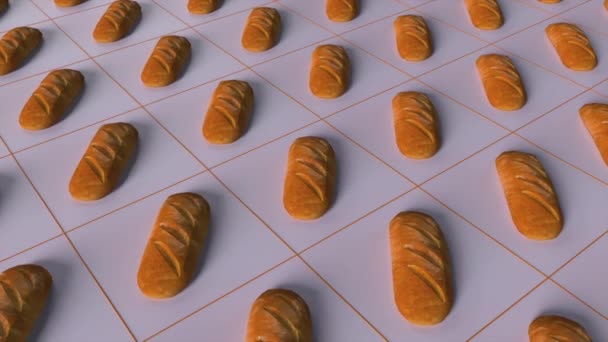 Rows of loaves of bread - Footage, Video