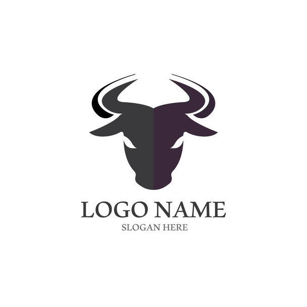 Bull cabeça logotipo vetor ícone design - Vetor, Imagem