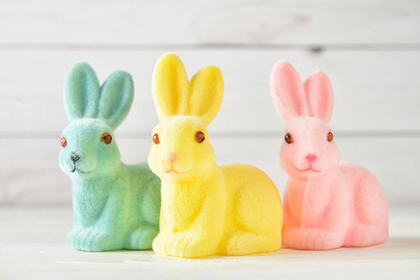 Carino coniglietti di Pasqua su sfondo chiaro - Foto, immagini