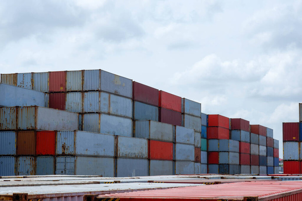 Container stack In exports and imports - Photo, Image