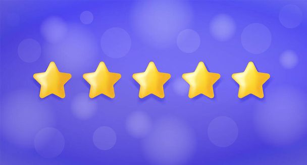 Commentaires - Donner cinq étoiles icône de concept. Satisfaction de la clientèle Note Illustration 3d. Net Promoter Score, Commentaires étoiles, Effort client Score et recommandations illustration vectorielle - Vecteur, image