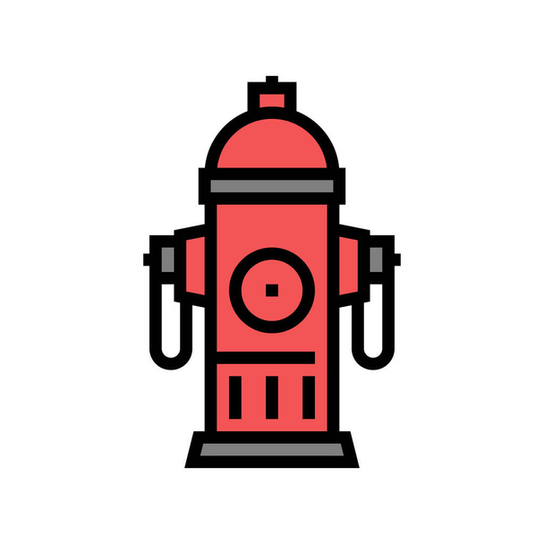 hydrant ogień kolor ikona wektor ilustracja - Wektor, obraz