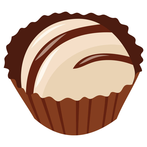 Illustration vectorielle de dessin animé d'un morceau de chocolat. - Vecteur, image