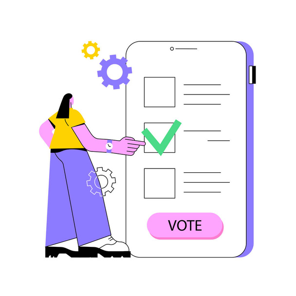 Electronic voting abstract concept vector illustration. - Vector, Image