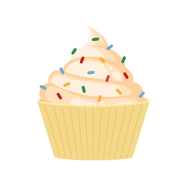 cupcake with colors chips - Vector, Image
