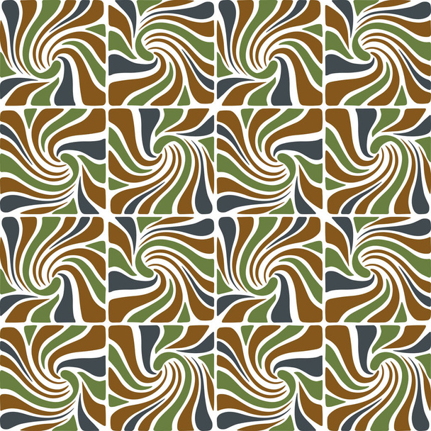 アール・ヌーヴォー様式の正方形の要素を基調としたシームレスなパターン - ベクター画像