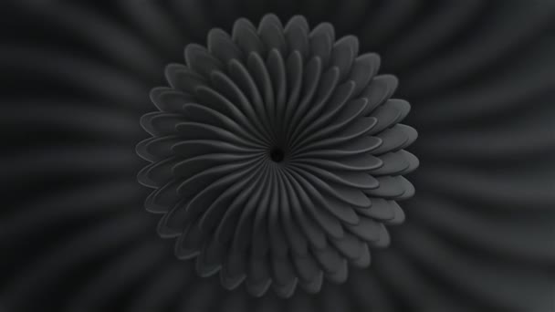  Soyutlama döngüsü oluşturan bir çiçek. Hareket. Animasyon tekniğinde yapılmış bir çiçek gibi kıvrılmış bir döngü.. - Video, Çekim
