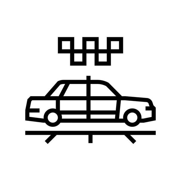 ikona wektor taksówki linii ilustracja - Wektor, obraz