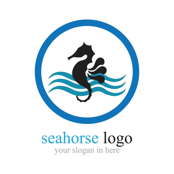 Sea Horse Logo Illustration Design-Vorlage - Vektor, Bild
