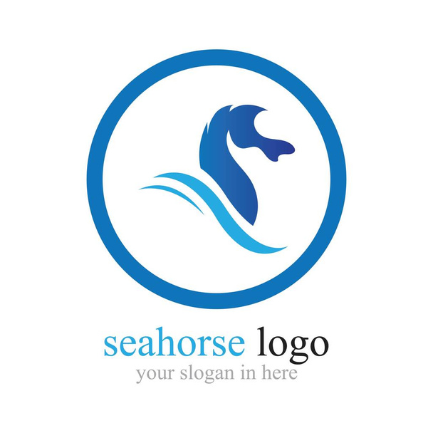 Sea Horse logo illustrazione modello di design - Vettoriali, immagini