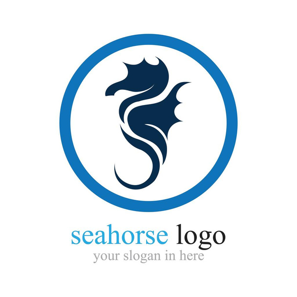 Sea Horse logo illustration design template - Vector, Image