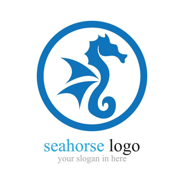 Sea Horse logon kuvitusmalli - Vektori, kuva