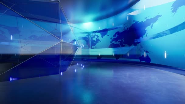 3D Virtual News Studio Background. Rendu 3d - Séquence, vidéo
