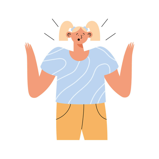 angry woman gesture - Vector, Image