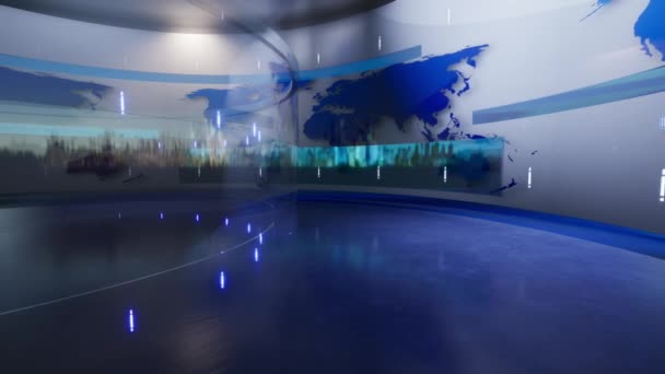 Wirtualne tło 3D News Studio. 3d renderowanie - Materiał filmowy, wideo