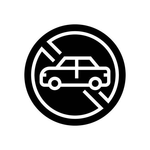 Stopp Auto Glyphen Symbol Vektor Illustration - Vektor, Bild