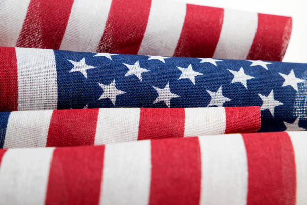 american flags on background, close up - Fotografie, Obrázek