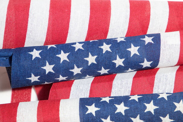 american flags on background, close up - Фото, зображення