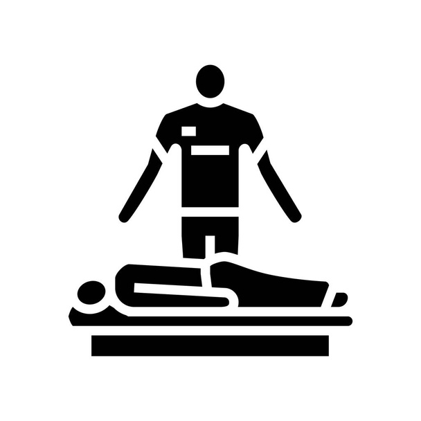 massage therapeut glyph pictogram vector illustratie - Vector, afbeelding