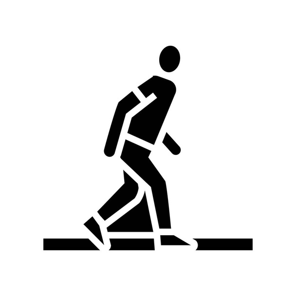 séta emberek glyph ikon vektor illusztráció - Vektor, kép
