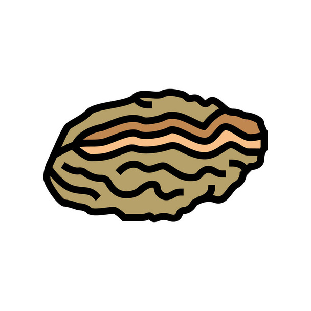 oester gesloten shell kleur pictogram vector illustratie - Vector, afbeelding