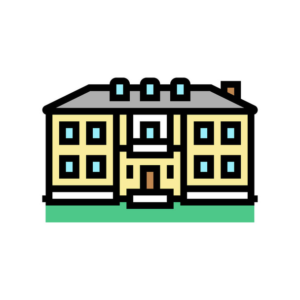colonial house color icon vector illustration - Vector, Image