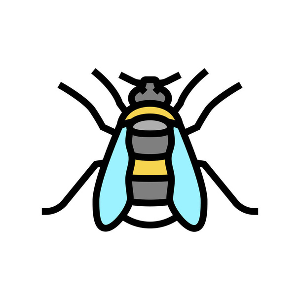 Hummel Insekt Farbe Symbol Vektor Illustration - Vektor, Bild