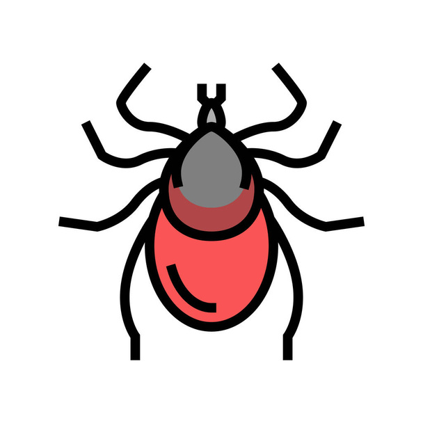 tik böceği renk ikonu vektör illüstrasyonu - Vektör, Görsel