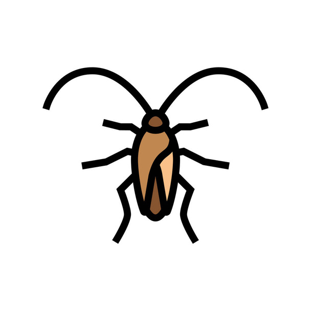 cockroach insect color icon vector illustration - Vector, Image
