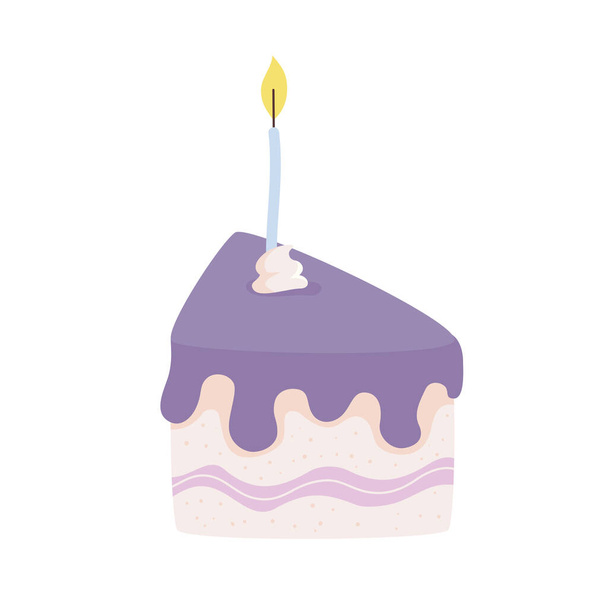 誕生日ケーキのスライス - ベクター画像