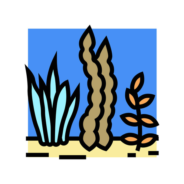 algues fruits de mer couleur icône vectoriel illustration - Vecteur, image