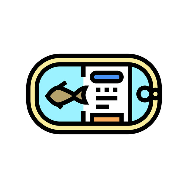 konzervované moře potraviny barva ikona vektor ilustrace - Vektor, obrázek