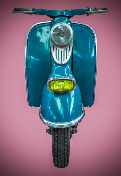 Vintage blauwe scooter - Foto, afbeelding