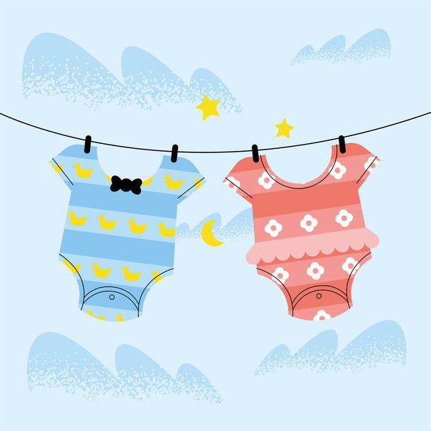 baby dress hanging - Vector, Image