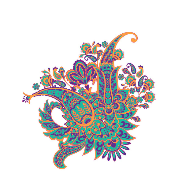 Paisley Kukka itämainen eristetty kuvio - Vektori, kuva