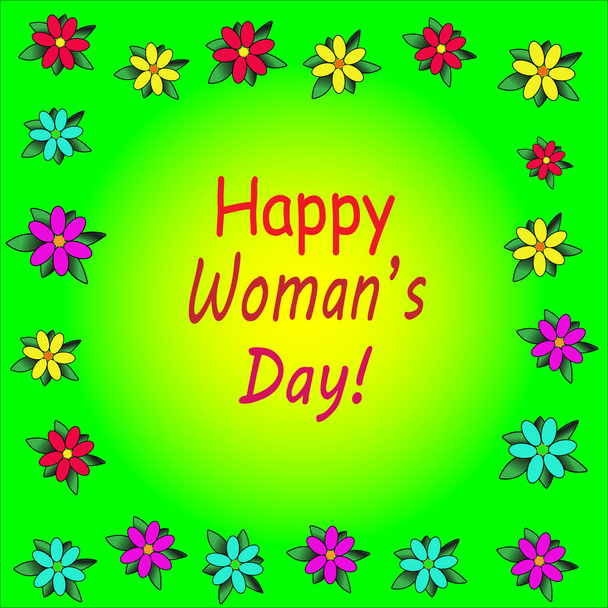 Happy womans day greeting card - Vector, Image