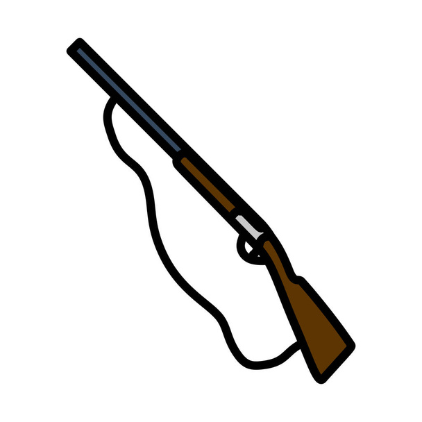 Icona della pistola da caccia. Profilo grassetto modificabile con il design di riempimento colore. Illustrazione vettoriale. - Vettoriali, immagini