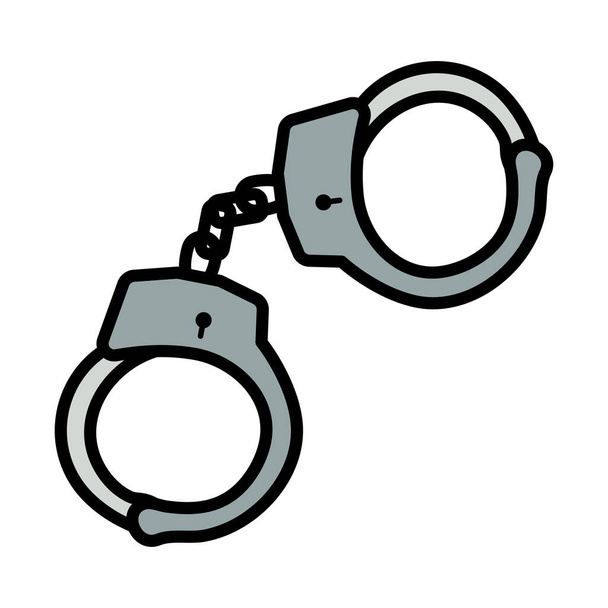Handcuff Icon. Editable Bold Outline With Color Fill Design. Vector Illustration. - Vector, Image