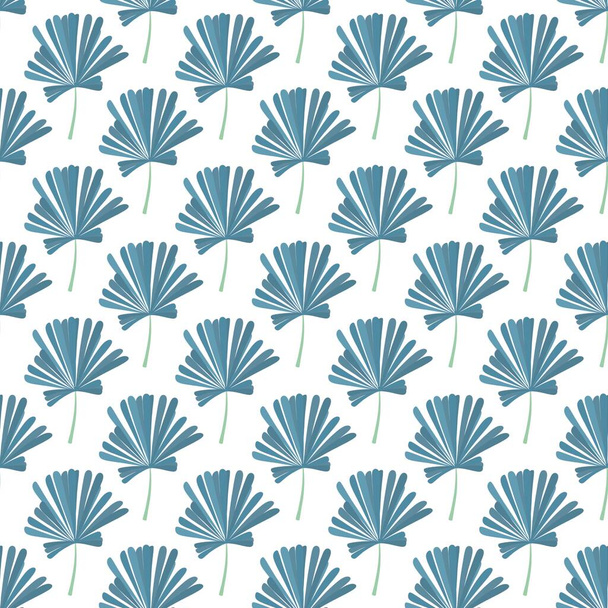 simple cute floral pattern - beautiful little blue leaves of a plant on a white background - Φωτογραφία, εικόνα