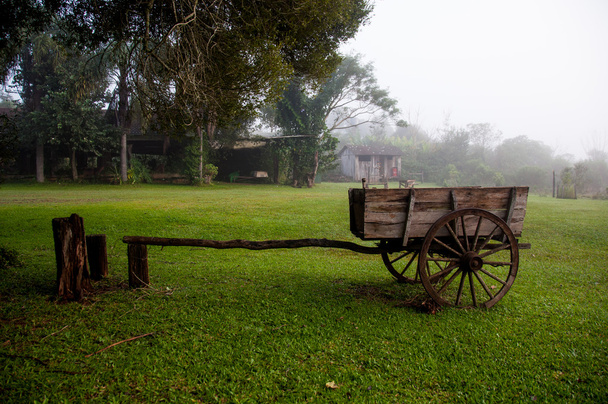 Старая деревянная колесница в сельской местности Мисионес, Аргентина
 - Фото, изображение