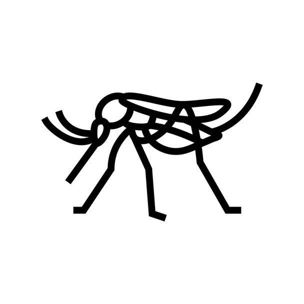 Mückeninsekt Linie Symbol Vektor Illustration - Vektor, Bild