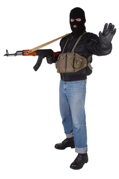 Robber with AK 47 - Foto, Bild