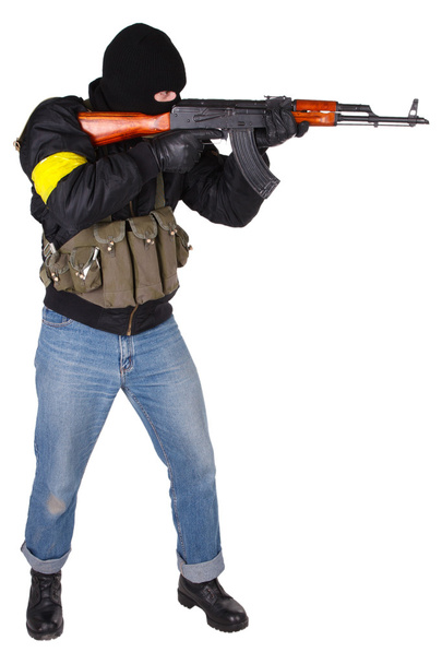 Robber with AK 47 - Fotoğraf, Görsel