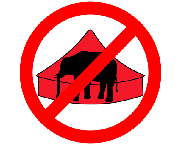 Elephants in circus prohibited - Photo, Image