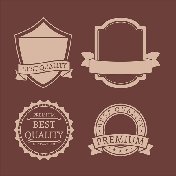 premium and best quality labels - Vektör, Görsel